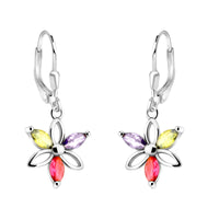 Haupt- und Seitenansicht von Blumen Ohrhänger in 925 Silber von Sofia Milani - E2340