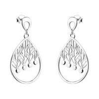 Haupt- und Seitenansicht von Ovales Blatt Ohrhänger in 925 Silber von Sofia Milani - E2346