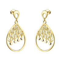 Haupt- und Seitenansicht von Ovales Blatt Ohrhänger in 925 Silber von Sofia Milani - E2347