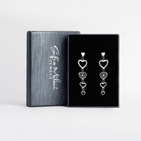 Boxansicht von Herzen Ohrhänger in 925 Silber von Sofia Milani - E2354