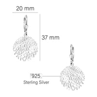 Maßenansicht von Schneeflocken Ohrhänger in 925 Silber von Sofia Milani - E2362