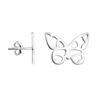 Haupt- und Seitenansicht von Schmetterling Ohrstecker in 925 Silber von Sofia Milani - E2370