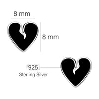Maßenansicht von Herz Ohrstecker in 925 Silber von Sofia Milani - E2372