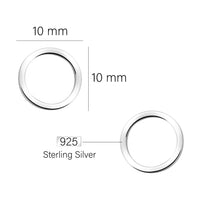 Maßenansicht von Kreis Ohrstecker in 925 Silber von Sofia Milani - E2380