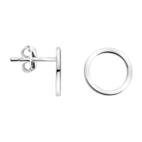 Haupt- und Seitenansicht von Kreis Ohrstecker in 925 Silber von Sofia Milani - E2380