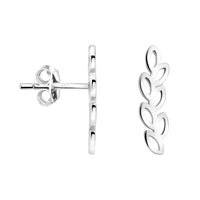 Haupt- und Seitenansicht von Blatt Ohrstecker in 925 Silber von Sofia Milani - E2382