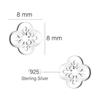 Maßenansicht von Blumen Ohrstecker in 925 Silber von Sofia Milani - E2390