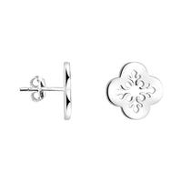 Haupt- und Seitenansicht von Blumen Ohrstecker in 925 Silber von Sofia Milani - E2390