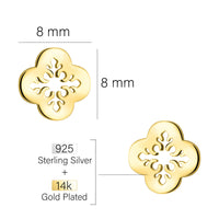 Maßenansicht von Blumen Ohrstecker in 925 Silber von Sofia Milani - E2391