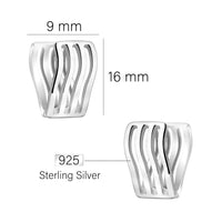Maßenansicht von Gitter Creolen in 925 Silber von Sofia Milani - E2398