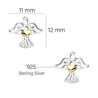Maßenansicht von Engel Ohrstecker in 925 Silber von Sofia Milani - E2401