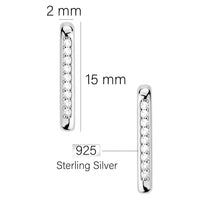 Maßenansicht von Geometrie Ohrstecker in 925 Silber von Sofia Milani - E2403
