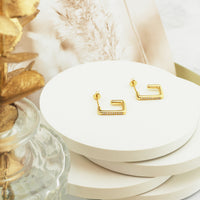 CloseUp Ansicht von Geometrie Ohrstecker in 925 Silber von Sofia Milani - E2404