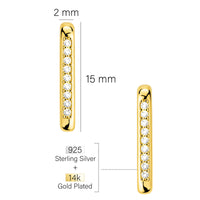 Maßenansicht von Geometrie Ohrstecker in 925 Silber von Sofia Milani - E2404