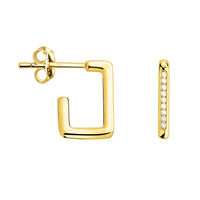 Haupt- und Seitenansicht von Geometrie Ohrstecker in 925 Silber von Sofia Milani - E2404