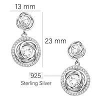 Maßenansicht von Zirkonia Ohrhänger in 925 Silber von Sofia Milani - E2405