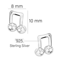 Maßenansicht von Achtel Musik Note Ohrstecker in 925 Silber von Sofia Milani - E2415