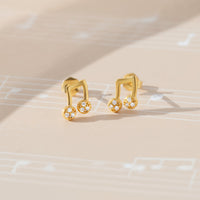 CloseUp Ansicht von Achtel Musik Note Ohrstecker in 925 Silber von Sofia Milani - E2416