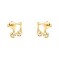 Haupt- und Seitenansicht von Achtel Musik Note Ohrstecker in 925 Silber von Sofia Milani - E2416