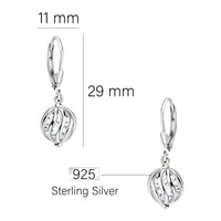Maßenansicht von Kugel Zirkonia Ohrhänger in 925 Silber von Sofia Milani - E2417