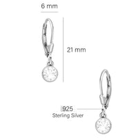 Schwarzer Zirkonia Ohrhänger in 925 Silber