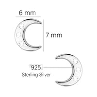 Maßenansicht von Mond Ohrstecker in 925 Silber von Sofia Milani - E2425