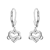 Haupt- und Seitenansicht von Herz Unendlich Infinity Ohrhänger in 925 Silber von Sofia Milani - E2427