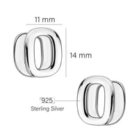 Maßenansicht von Geometrie Ohrstecker in 925 Silber von Sofia Milani - E2459