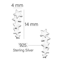 Maßenansicht von Stern Ohrstecker in 925 Silber von Sofia Milani - E2463