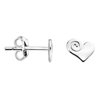 Haupt- und Seitenansicht von Herz Ohrstecker in 925 Silber von Sofia Milani - E2469