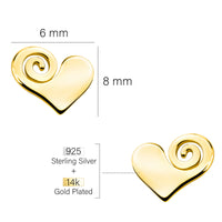 Maßenansicht von Herz Ohrstecker in 925 Silber von Sofia Milani - E2470