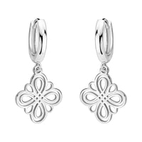 Haupt- und Seitenansicht von Blumen Creolen in 925 Silber von Sofia Milani - E2475