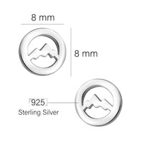 Maßenansicht von Berg Kreis Ohrstecker in 925 Silber von Sofia Milani - E2483