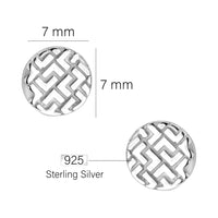 Maßenansicht von Ornament Kreis Ohrstecker in 925 Silber von Sofia Milani - E2485
