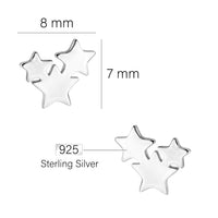 Maßenansicht von Sternen Ohrstecker in 925 Silber von Sofia Milani - E2487