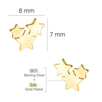Maßenansicht von Sternen Ohrstecker in 925 Silber von Sofia Milani - E2488