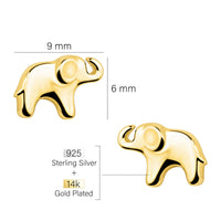 Maßenansicht von Elefant Ohrstecker in 925 Silber von Sofia Milani - E2492