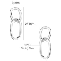 Maßenansicht von Geometrie Ohrhänger in 925 Silber von Sofia Milani - E2493