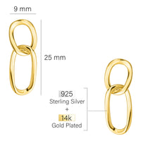 Maßenansicht von Geometrie Ohrhänger in 925 Silber von Sofia Milani - E2494