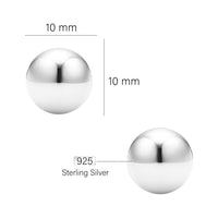Maßenansicht von Kugel Ohrstecker in 925 Silber von Sofia Milani - E2497