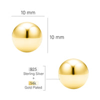 Maßenansicht von Kugel Ohrstecker in 925 Silber von Sofia Milani - E2498