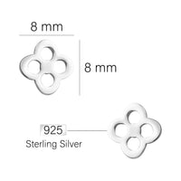 Maßenansicht von Blumen Ohrstecker in 925 Silber von Sofia Milani - E2503