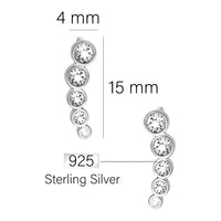 Maßenansicht von Zirkonia Ohrklemme in 925 Silber von Sofia Milani - E2515