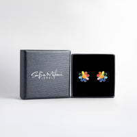 Boxansicht von Farbige Blume Ohrstecker in 925 Silber von Sofia Milani - E2518
