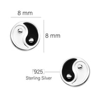 Yin und Yang Ohrstecker in 925 Silber