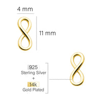 Maßenansicht von Unendlich Infinity Ohrstecker in 925 Silber von Sofia Milani - E2525