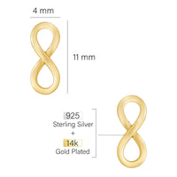 Maßenansicht von Unendlich Infinity Ohrstecker in 925 Silber von Sofia Milani - E2525