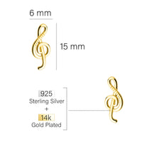 Maßenansicht von Musik Ohrstecker in 925 Silber von Sofia Milani - E2528