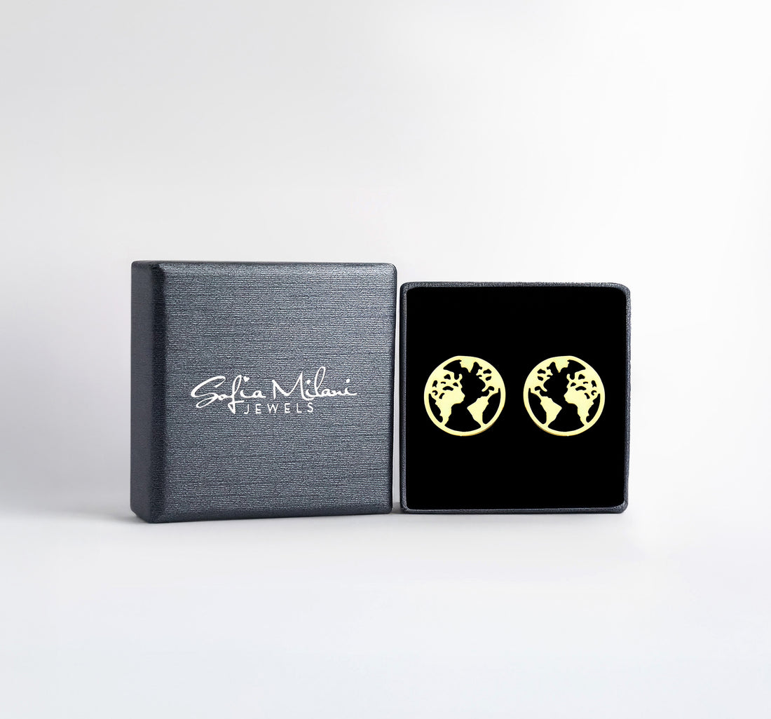 Boxansicht von Welt Ohrstecker in 925 Silber von Sofia Milani - E2529