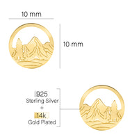 Maßenansicht von Berg Ohrstecker in 925 Silber von Sofia Milani - E2539